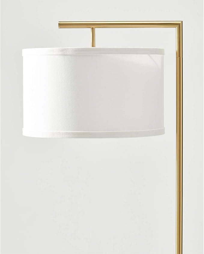 Brightech Montage Modern Floor lamp, LED Floor Lamp for Living Rooms & Offices - Tall Standing Lamp for Bedroom Reading - Corner Pole Lamp for Contemporary Home Decor - Gold, Antique Brass