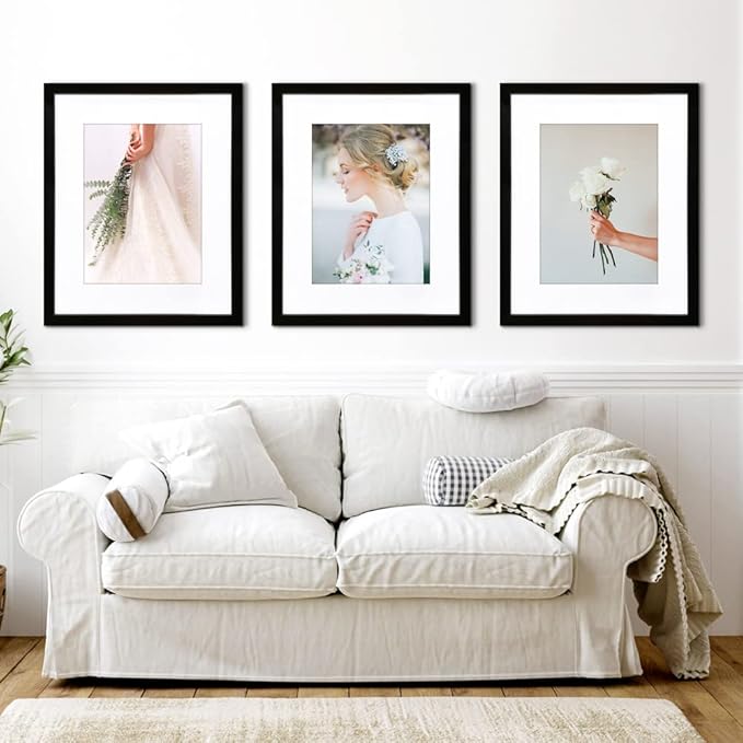 THREELOVE 20x28 Frame Black, Display Picture 16x24 with mat or 20x28 Without mat, Photo Poster Picture Frame Wall Mounting Home Decor, 1-PCS