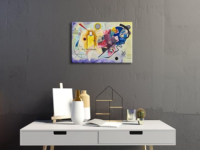 Wieco Art Canvas Prints Yellow-Red-Blue, 1925 by Wassily Kandinsky Classic Art Reproductions Canvas Wall Art for Home Decoration