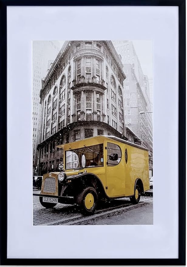 Art Emotion Black 16x24 Picture Frame Display 12x18 Pictures with Mat or 16x24 without Mat, Horizontal and Vertical for Wall- 4 packs.