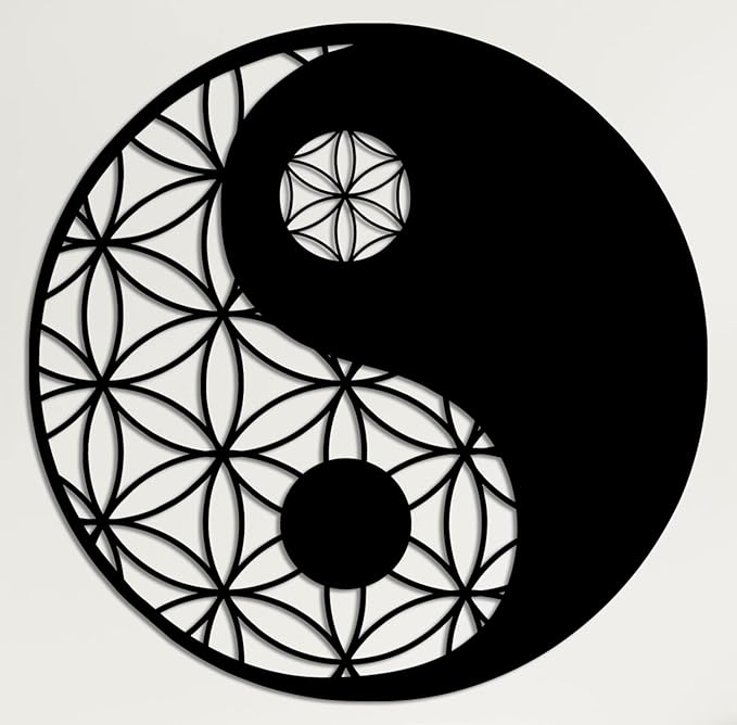 Metal Yin Yang Decor, Metal Wall Decor, Metal Wall Art, Interior Decoration, Wall Hangings, Sacred Wall Art, Zen Wall Decor, Geometric Decoration (28"W x 28"H / 71x71 cm)