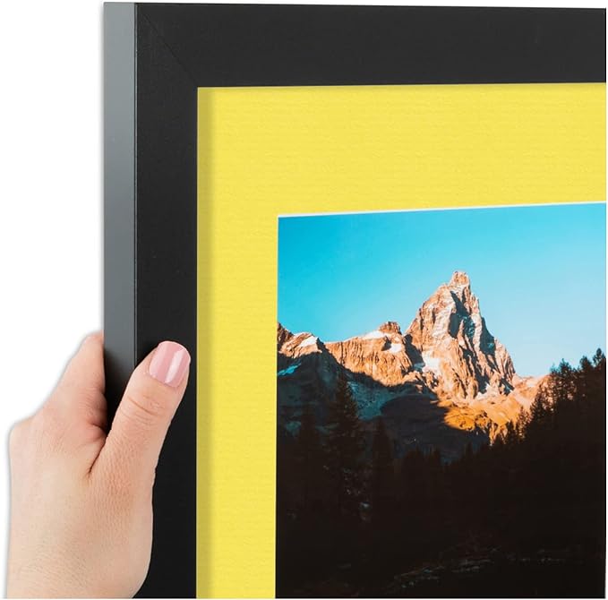 ArtToFrames Collage Photo Frame Double Mat with 2 - 5x7 Openings and Satin Black Frame
