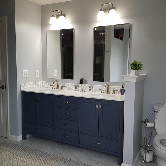 KOHROS Bathroom Mirror 20” x 28" Frameless Rectangle Bathroom Vanity Mirror w/Polished Edge Beveled Mirror for Hallway Entryway Dressing Room (Silver)