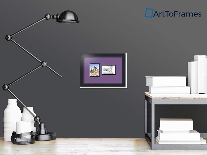 ArtToFrames Collage Photo Frame Double Mat with 2 - 3.5x5 Openings and Satin Black Frame