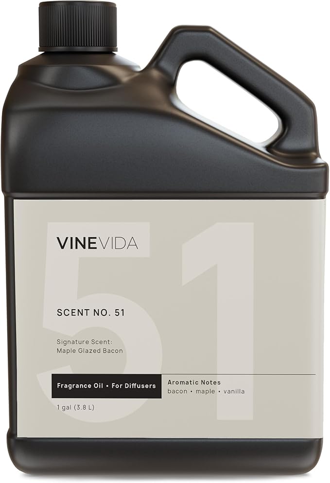 VINEVIDA [Gallon (128 Fl Oz)] Maple Glazed Bacon Fragrance Oil for Cold Air Diffusers, Essential Oils for Diffuser Oil Refill & Air Freshener Room Spray