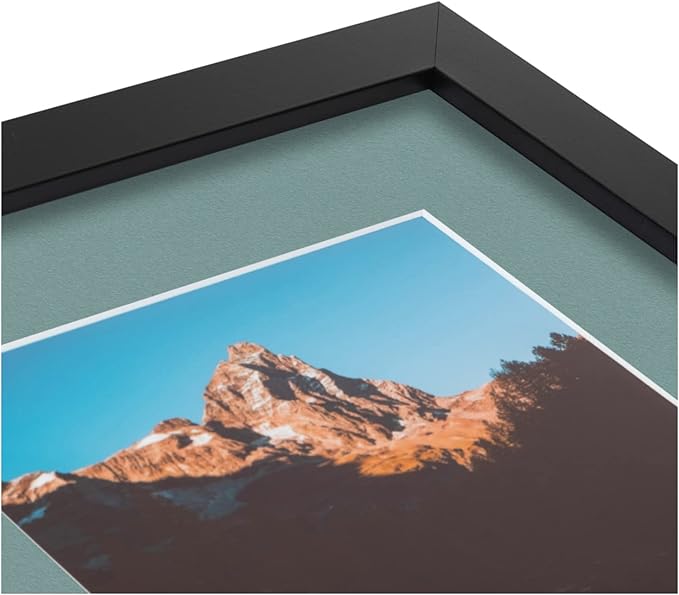 ArtToFrames Double-Multimat-106-818/89-FRBW26079 Collage Photo Frame Double Mat with 2-5x7 Openings and Satin Black Frame