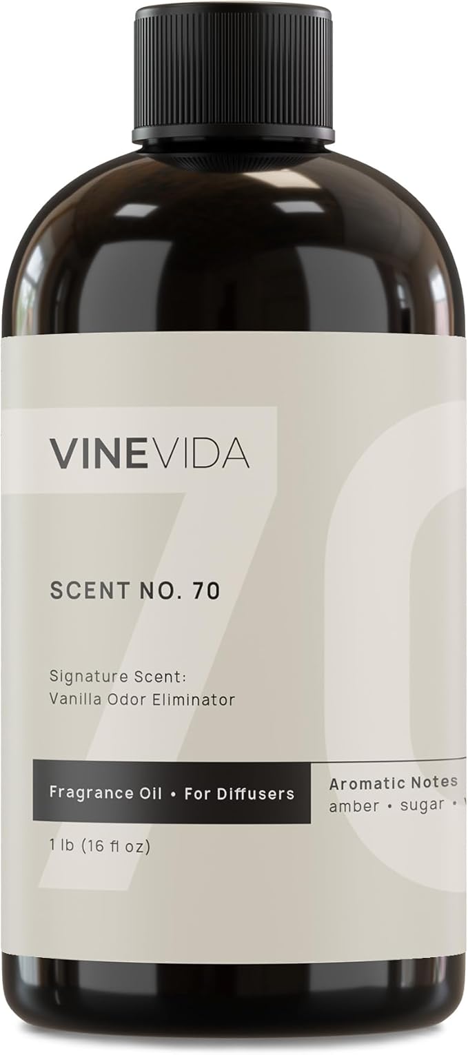 VINEVIDA [16 Fl Oz] Vanilla Odor Eliminator Fragrance Oil for Cold Air Diffusers, Essential Oils for Diffuser Oil Refill & Air Freshener Room Spray
