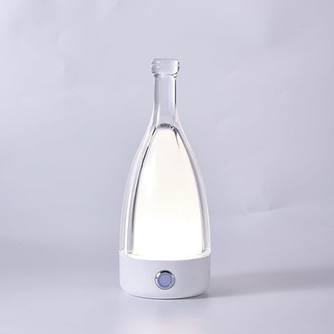 GlassGlo Cordless Rechargeable Battery Operated Touch Button Table Lamp, Stepless Dimming, 3 Color Modes, Modern Patio/Bed/Night Lamp (White)
