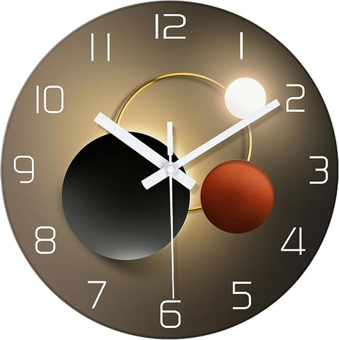 XNM Small Wall Clocks for Living Room Decor 14 Inch Battery Clock for Wall Modern Analog Wall Clock Non Ticking