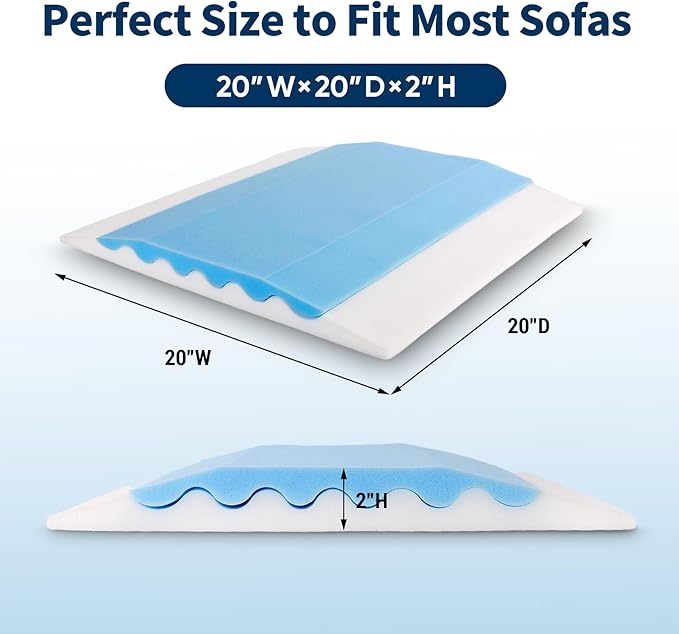 Upgraded Wave Double Layer Sofa Cushion, Couch Support for Sagging Cushions to Repair Sagging Seats, Lift Saggy Seats, Extend Couch's Life, Set of 2