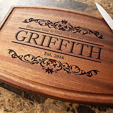 Straga Personalized Cutting Boards | Handmade Wood Engraved Charcuterie | Custom Wedding, Anniversary, Housewarming Gift for Newlyweds 301