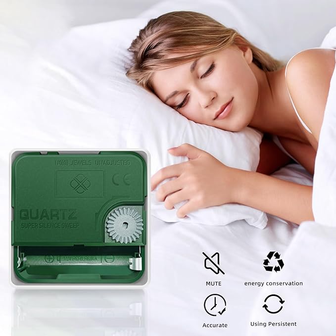 Wall Clock, 13 Inch Non-Ticking Silent Battery Operated Quartz Analog with LCD Display for Perpetual Calendar and F° Temperature, Ideal Modern Home, Bedroom, Kitchen, Office Décor (Sliver)