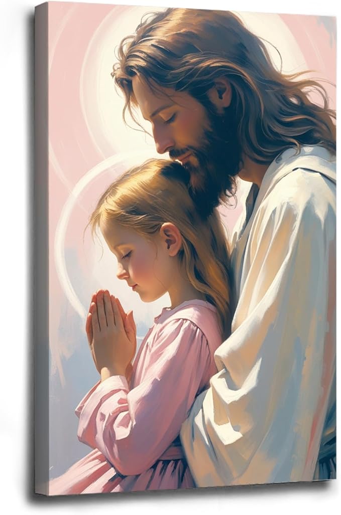 Christian Wall Art Print, Religious Scripture Biblical Decor, Faith-Based Inspirational Landscape with Cross, Digital Printed Canvas Poster for Church, Home Chapel, Prayer Room Decor