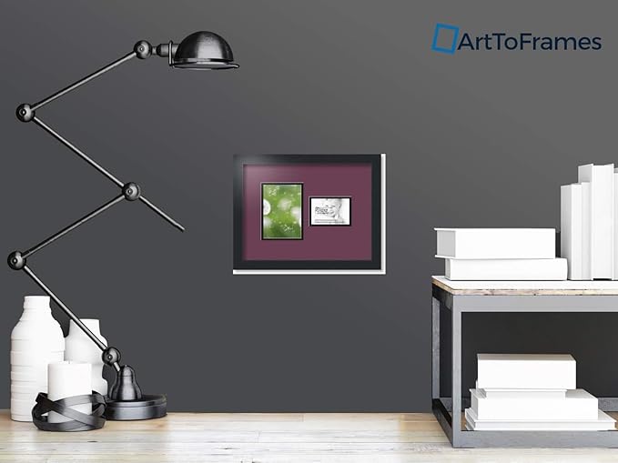 ArtToFrames Double-Multimat-109-815/89-FRBW26079 Collage Photo Frame Double Mat with 1-3.5x5, 5x7 Openings and Satin Black Frame