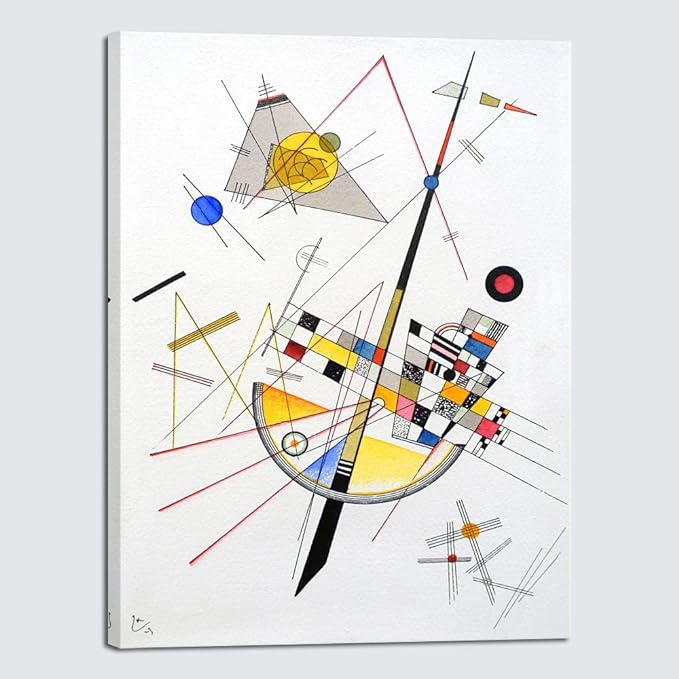 Wieco Art Canvas Prints Large Delicate Tension #85, 1923 by Wassily Kandinsky Abstract Classic Art Reproductions Canvas Wall Art for Home Decor Living Room and Wall Decorations