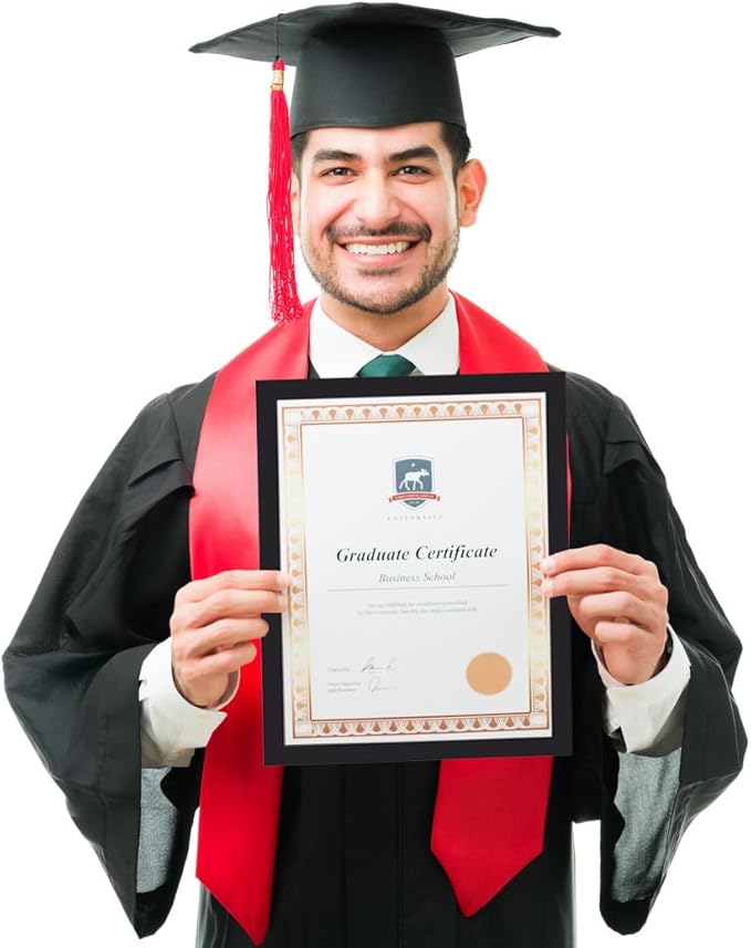 KTKDE 8.5x11 Picture Frame Certificate Document Frame 6 Pack Diploma Frames, Poster and Photo, Horizontal and Vertical Formats for Wall Hanging or Tabletop, 8.5x11 Frame Shatter Resistant Plexiglass