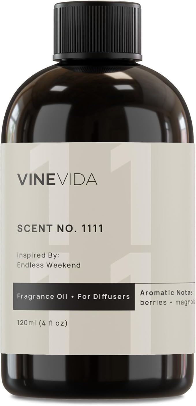 VINEVIDA [4 Fl Oz] Scent NO. 1111 Fragrance Oil for Cold Air Diffusers, Aromatic Notes of Raspberry Magnolia Vanilla, Essential Oils for Diffuser Oil Refill & Air Freshener Room Spray