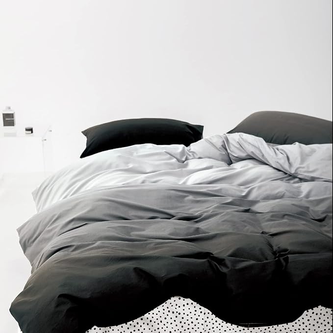 Luxlovery Grey Gradient Comforter Set Twin Black Grey Bedding Set Men Women Abstract Bedding Set Soft Breathable Blanket Quilts Modern Dark Grey Comforter Set