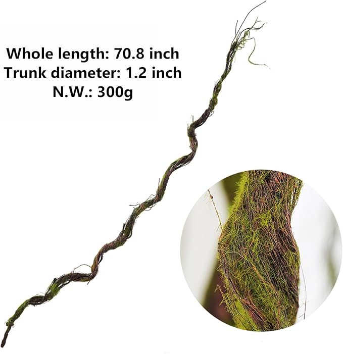 70.86" Artificial Tree Branches Reptile Vines Twigs Fake Tree Trunk Liana for Cherry Blossom Flowers Wall Hanging Grapevine Garland Wedding Garden Christmas Halloween Outdoor Decoration