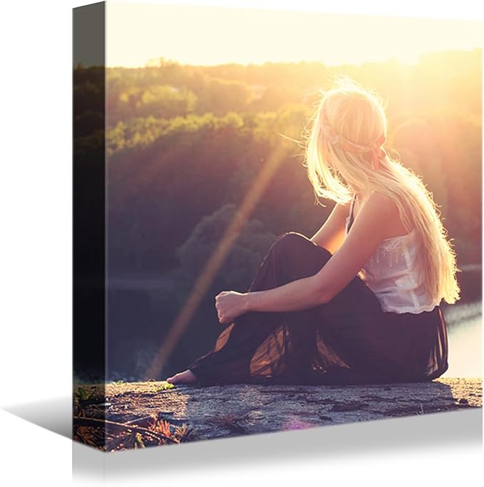 Looife Custom Canvas Prints, 12"x12" Personalized Wall Art with Your Photo on Canvas