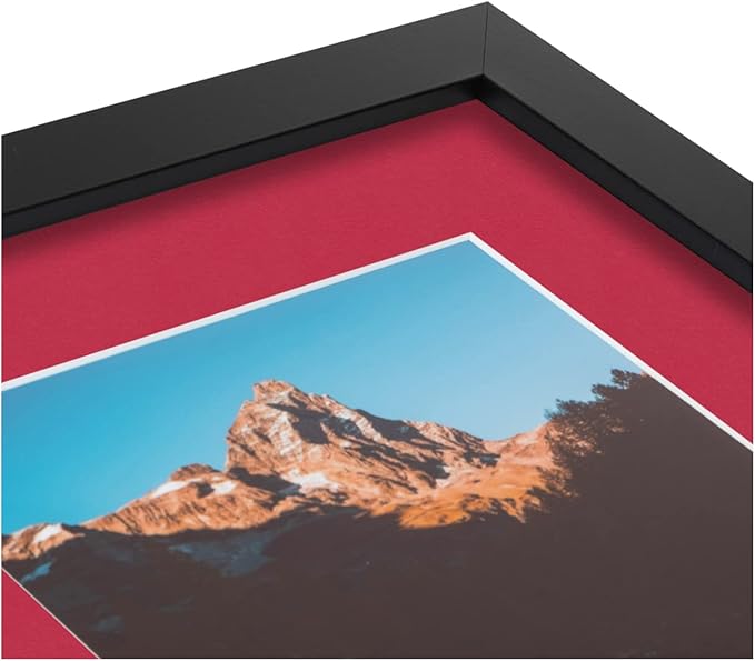 ArtToFrames Collage Photo Frame Double Mat with 2 - 5x7 Openings and Satin Black Frame