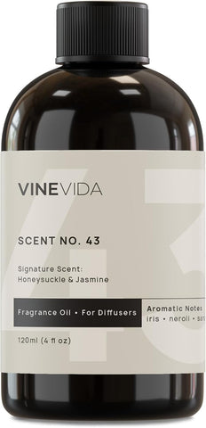 VINEVIDA [4 Fl Oz] Honeysuckle & Jasmine Fragrance Oil for Cold Air Diffusers, Essential Oils for Diffuser Oil Refill & Air Freshener Room Spray