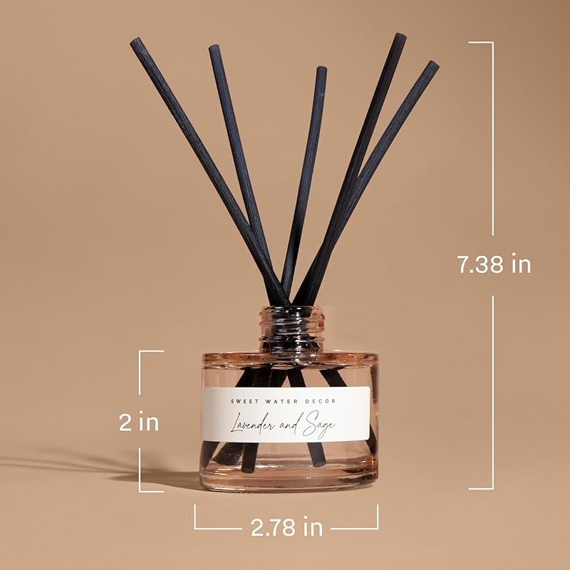 Sweet Water Decor Sandalwood Rose Reed Diffuser – Room Decor Aesthetic with Long-Lasting Premium Fragrance of Green, Leafy, Winey, Rose, Guaiac Wood, and Musk for 4 Months – Ideal for Home Decor