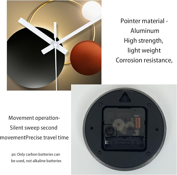 XNM Small Wall Clocks for Living Room Decor 14 Inch Battery Clock for Wall Modern Analog Wall Clock Non Ticking