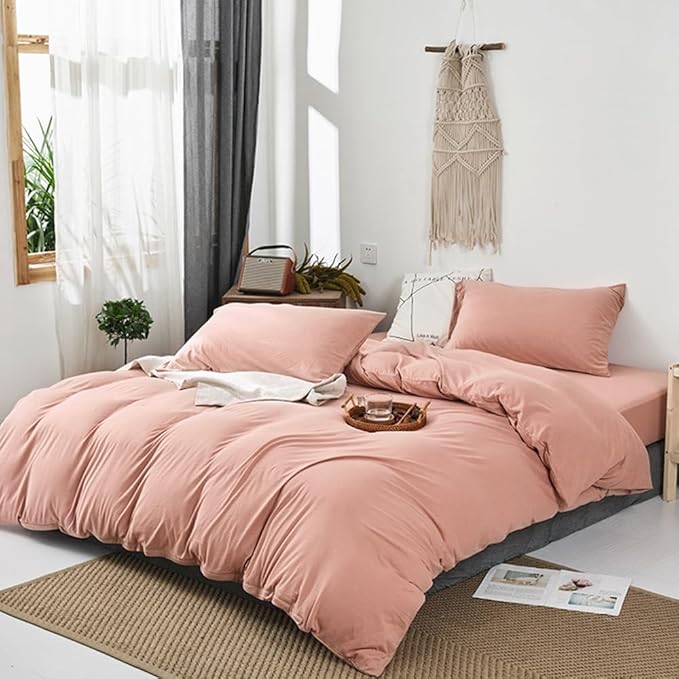 CLOTHKNOW Pink Full Size Comforter Sets Dusty Rose Bedding Comforter Sets Soft All Season Girls Women Comforter Mauve Comforter with 2 x Pillow Cases