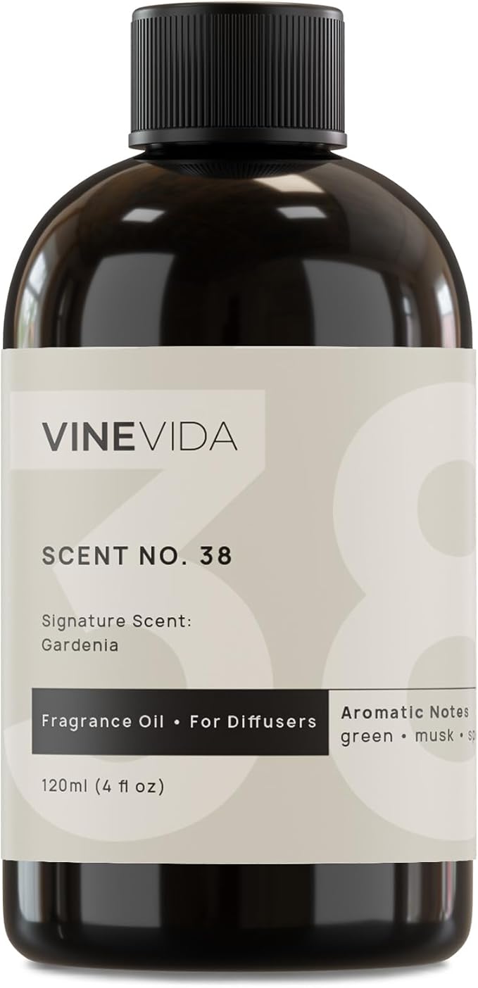 VINEVIDA [4 Fl Oz] Gardenia Fragrance Oil for Cold Air Diffusers, Essential Oils for Diffuser Oil Refill & Air Freshener Room Spray