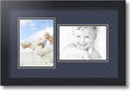 ArtToFrames Collage Photo Frame Double Mat with 2 - 5x7 Openings and Satin Black Frame