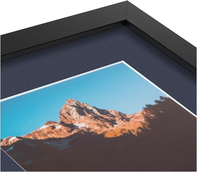 ArtToFrames Collage Photo Frame Double Mat with 2 - 5x7 Openings and Satin Black Frame