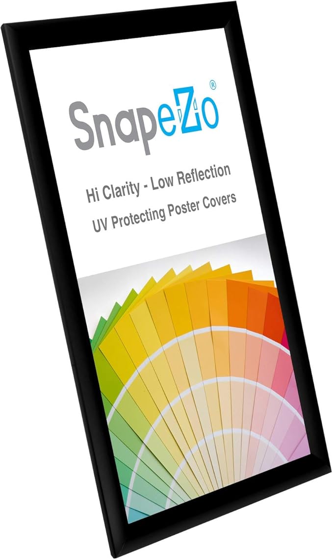 SnapeZo 2-Pack 11x17 Inches Black Document Notice Frames, Front-Loading Snap Frame, 1" Aluminum Profile, Wall Mounted