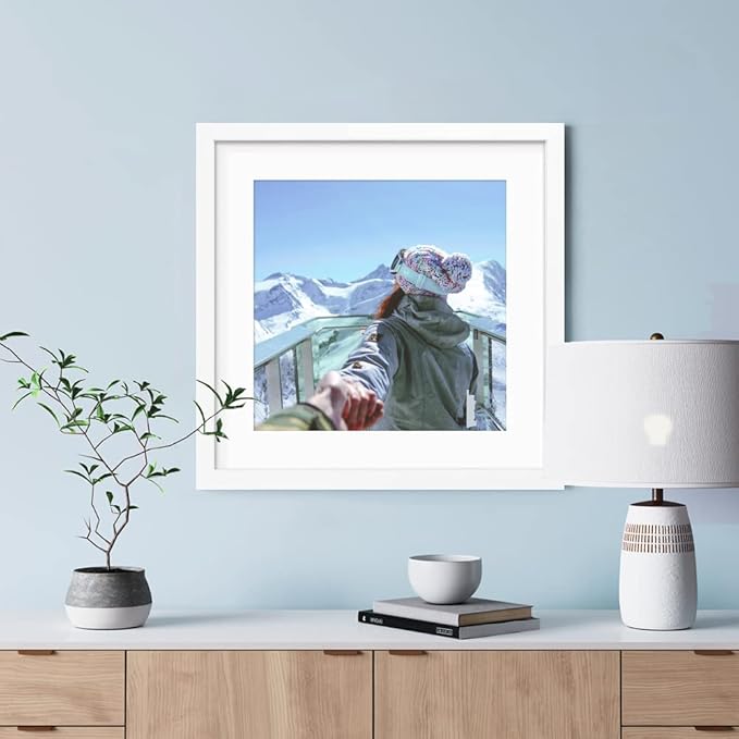 THREELOVE 16x16 Frame White, Display Picture 12x12 with mat or 16x16 Without mat, Photo Poster Picture Frame Wall Mounting Home Decor, 3 PCS