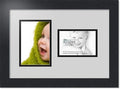 ArtToFrames Collage Photo Frame Double Mat with 1 - 3.5x5^ 4x6 Openings and Satin Black Frame
