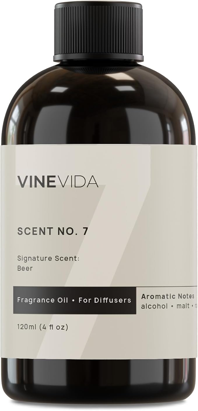 VINEVIDA [4 Fl Oz] Beer Fragrance Oil for Cold Air Diffusers, Essential Oils for Diffuser Oil Refill & Air Freshener Room Spray