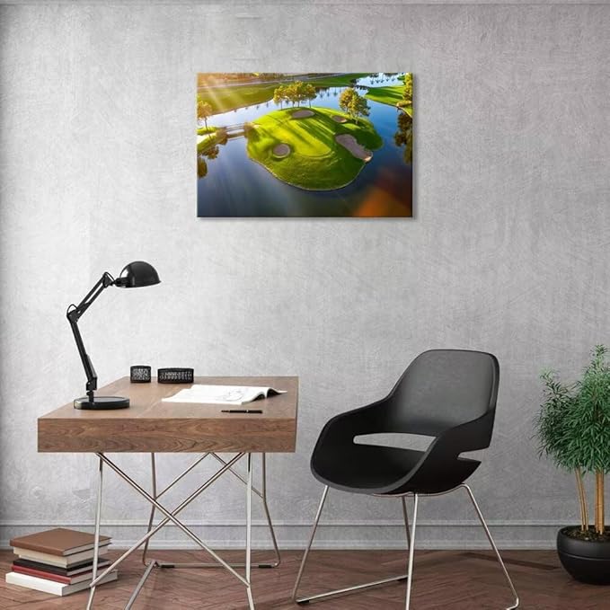 Island Golg Hole in Arizona Wall Art for Living Room Bedroom Bathroom Home Decoraitons Golf Course Picture Poster Framed Artwork Canvas Prints Ready to Hang(28''H x 44''W)
