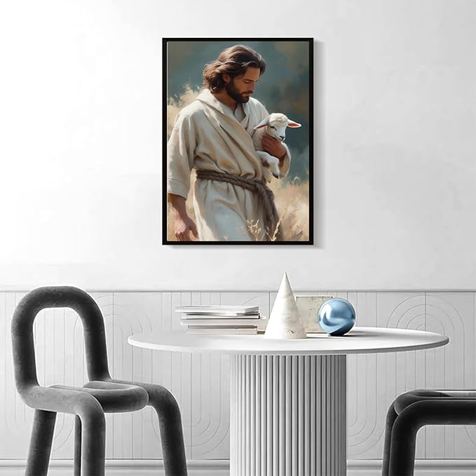 Christian Wall Art Print, Religious Scripture Biblical Decor, Faith-Based Inspirational Landscape with Cross, Digital Printed Canvas Poster for Church, Home Chapel, Prayer Room Decor