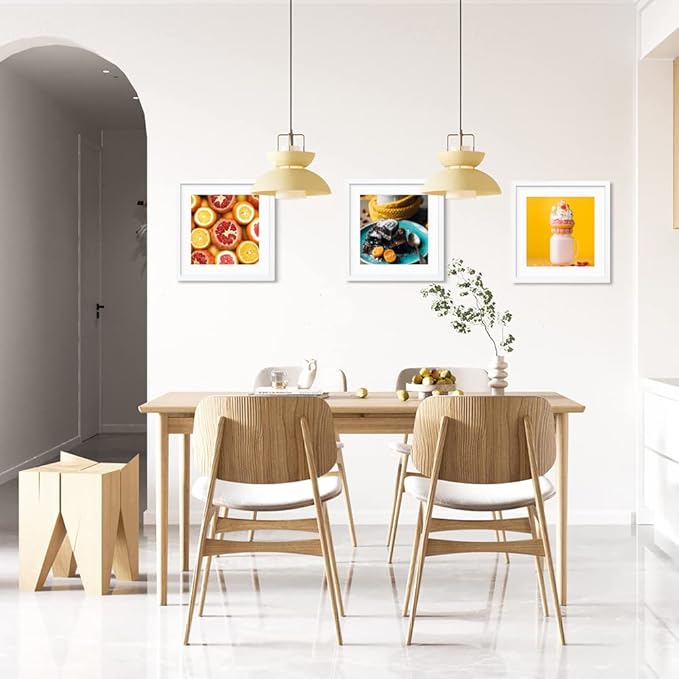 THREELOVE 16x16 Frame White, Display Picture 12x12 with mat or 16x16 Without mat, Photo Poster Picture Frame Wall Mounting Home Decor, 3 PCS