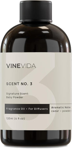VINEVIDA [4 Fl Oz] Baby Powder Fragrance Oil for Cold Air Diffusers, Essential Oils for Diffuser Oil Refill & Air Freshener Room Spray