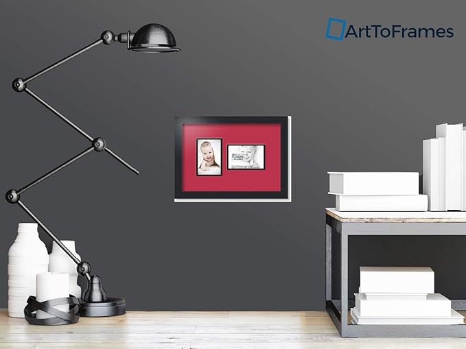 ArtToFrames Collage Photo Frame Double Mat with 2 - 4x6 Openings and Satin Black Frame