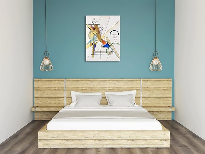 Wieco Art Large Canvas Prints Gewebe 1923 by Wassily Kandinsky Classic Art Reproductions Abstract Gallery Wrapped Canvas Wall Art for Living Room Home Decor and Wall Decorations