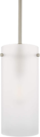 Linea di Liara Effimero Modern Brushed Nickel Pendant Light Fixtures Over Kitchen Island Sink Lighting Ceiling Hanging Farmhouse Mini Metal Industrial Pendant Lighting Large Frosted Glass Shade