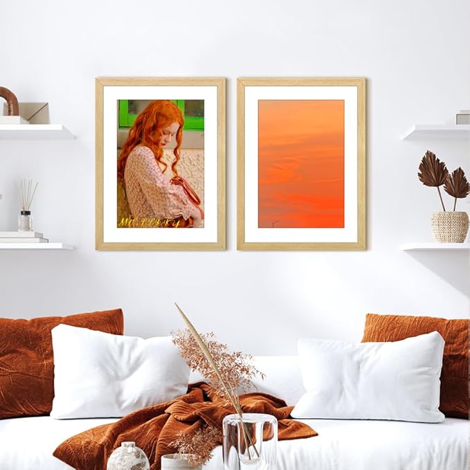 THREELOVE 20x27 Frame Wood Color, Display Picture 16x24 with mat or 20x27 Without mat, Photo Poster Picture Frame Wall Mounting Home Decor, 1-PCS