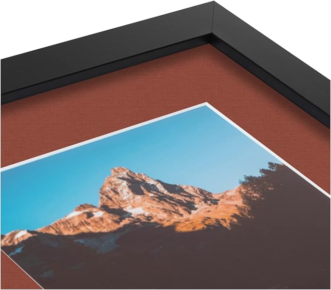 ArtToFrames Double-Multimat-106-766/89-FRBW26079 Collage Photo Frame Double Mat with 2-5x7 Openings and Satin Black Frame
