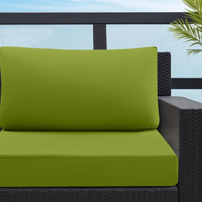idee-home Outdoor Cushions for Patio Furniture, Outdoor Seat Cushion, Waterproof Hampton Bay Deep Seat Replacement Couch Chair Cushions for Garden Lawn Backyard Deck, 28.5 x 28.5 Green