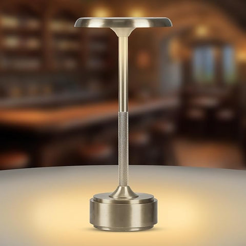 5200mAh Rechargeable Cordless LED Table Lamps Touch Sensor Light, 3-Levels Portable Dimming Wireless Battery Operated Lamp,Night Light/Restaurant Table/Outdoor/Coffee/Bar (Sliver)