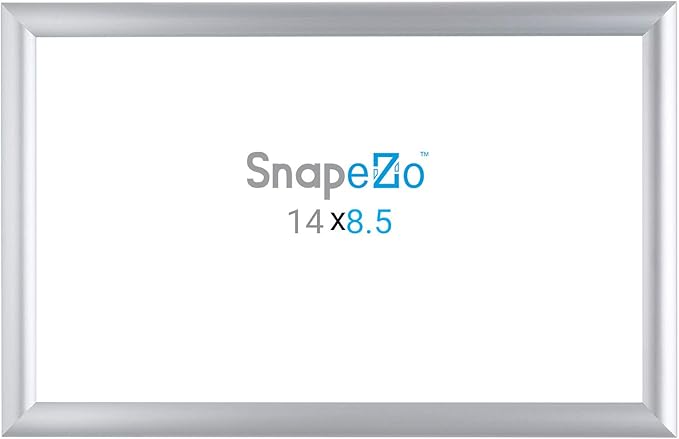 SnapeZo Silver Letter Frame 8.5x14 Inches, 1 Inch Profile, Front Loading Snap Display, Wall Mounted, Professional Series