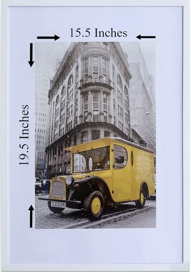 Art Emotion White 18x24 Picture Frame Display 16x20 Pictures with Mat or 18x24 without Mat, Horizontal and Vertical for Wall- 4 packs.