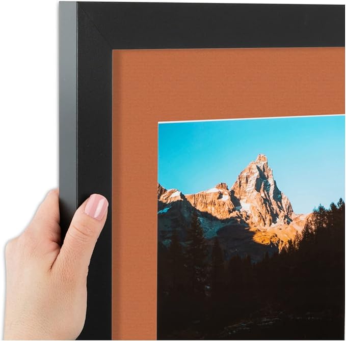 ArtToFrames Collage Photo Frame Double Mat with 2 - 5x7 Openings and Satin Black Frame